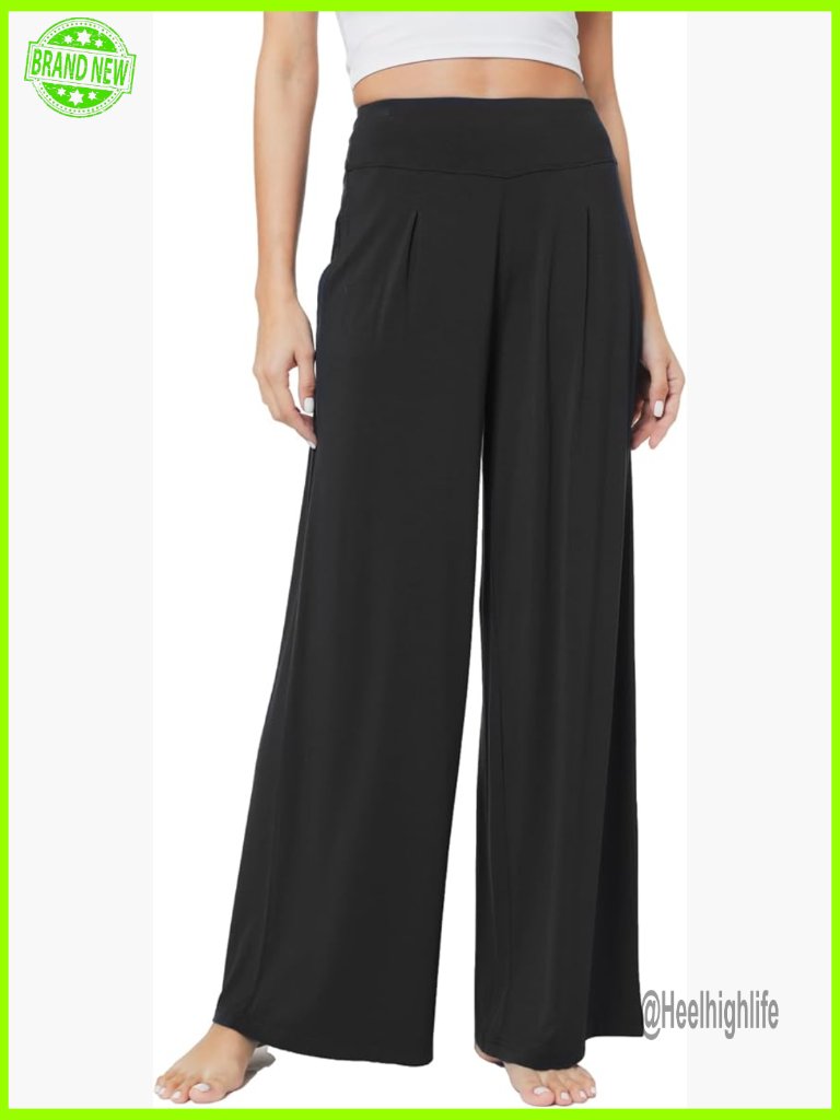 Soft Wide Leg Pajama Pants With Pockets - Women's Lounge Bottoms